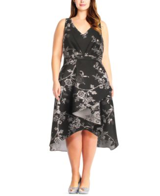 Adrianna Papell Plus Size Floral-Print High-Low Dress - Macy's