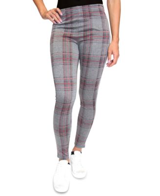 Almost Famous - Juniors' Plaid Double-Knit Leggings