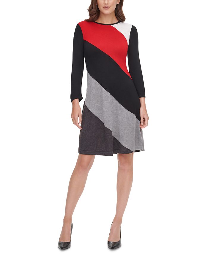 Jessica Howard Colorblocked Sweater Dress - Macy's