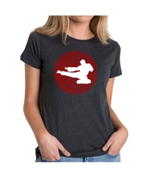 image of La Pop Art Women-s Premium Blend T-Shirt with Types Of Martial Arts Word Art