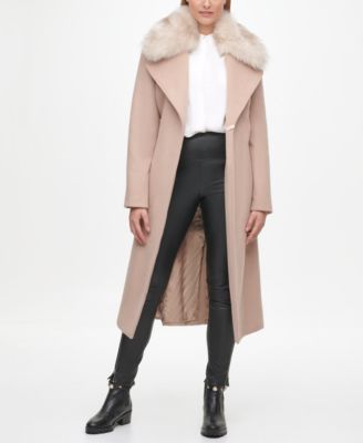 fur collar wrap coat