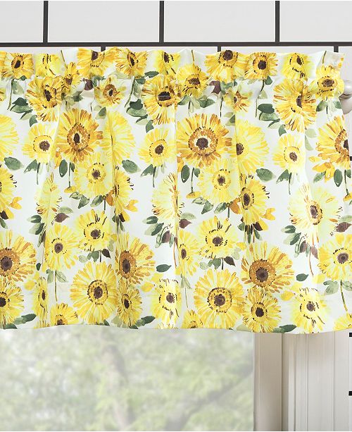 No 918 Sunny Sunflower Print Semi Sheer Rod Pocket Kitchen Curtain Valance And Tiers Set 54 X 24 Reviews Window Treatments Blinds Macy S