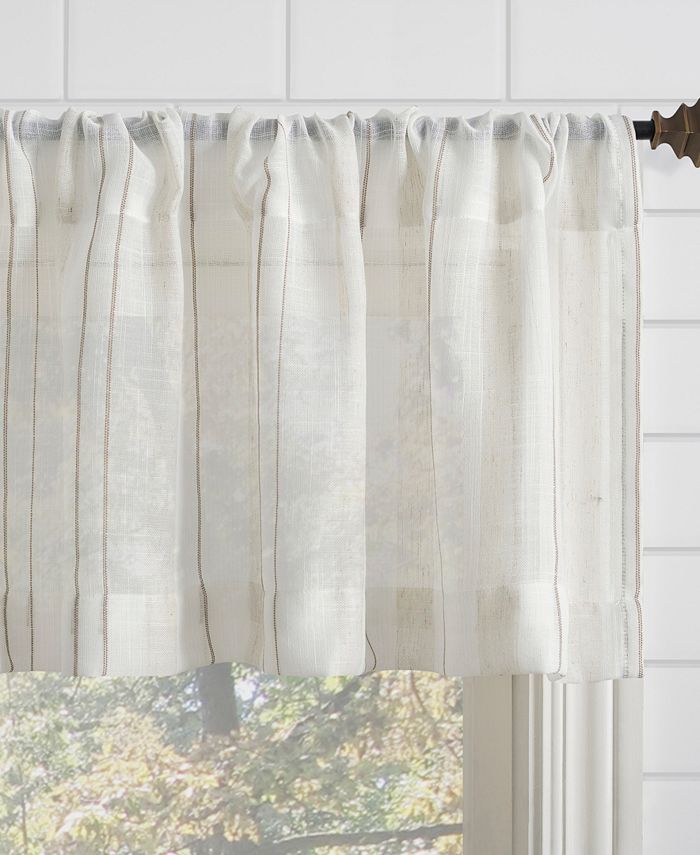 Clean Window Retro Stripe Dust Resistant Sheer Cafe Curtain Valance, 50 ...