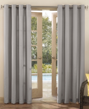 Sun Zero Sailor Indoor/outdoor Uv Protectant Room Darkening Grommet Curtain Panel In Gray