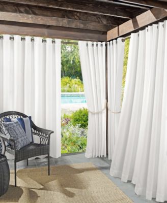 Sun Zero Sailor Indoor Outdoor Grommet Top Curtain Collection In Gray