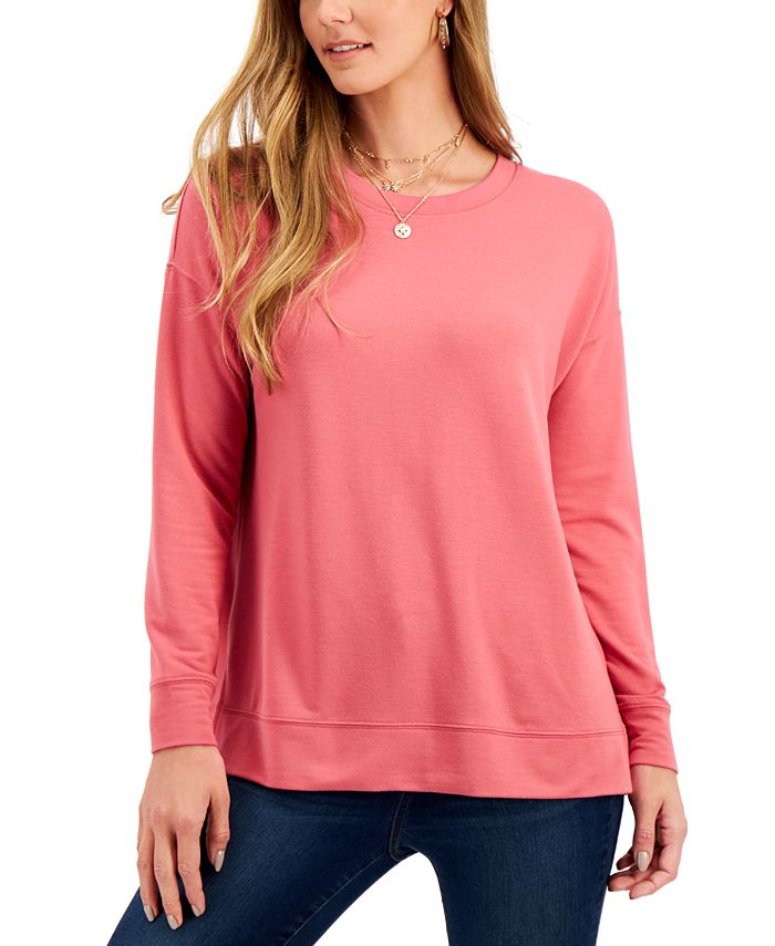 Style & Co Solid-Color Sweatshirt, Created for Macy's - Macy's