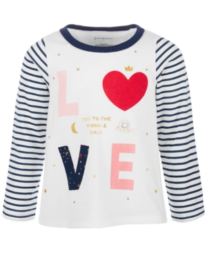 image of First Impressions Toddler Girls Love Striped Long-Sleeve Cotton T-Shirt, Created for Macy-s