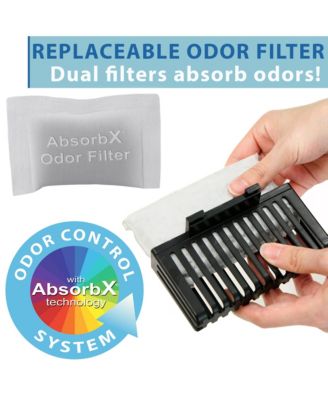 Round Stainless Steel Open Top Kitchen Trash Can with Dual AbsorbX Odor Filters