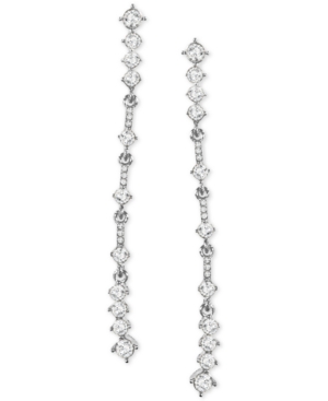 image of Inc Silver-Tone Crystal Linear Earrings, Created for Macy-s