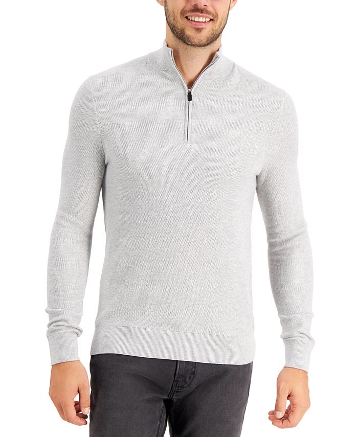 Michael Kors Men's Regular-Fit Textured Stitch 1/4-Zip Sweater, Created for  Macy's & Reviews - Sweaters - Men - Macy's