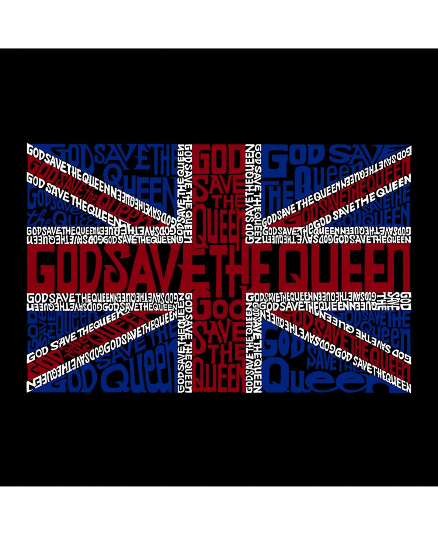 Мужская футболка LA Pop Art God Save The Queen Word Art, цвет: Чёрный — фото 2
