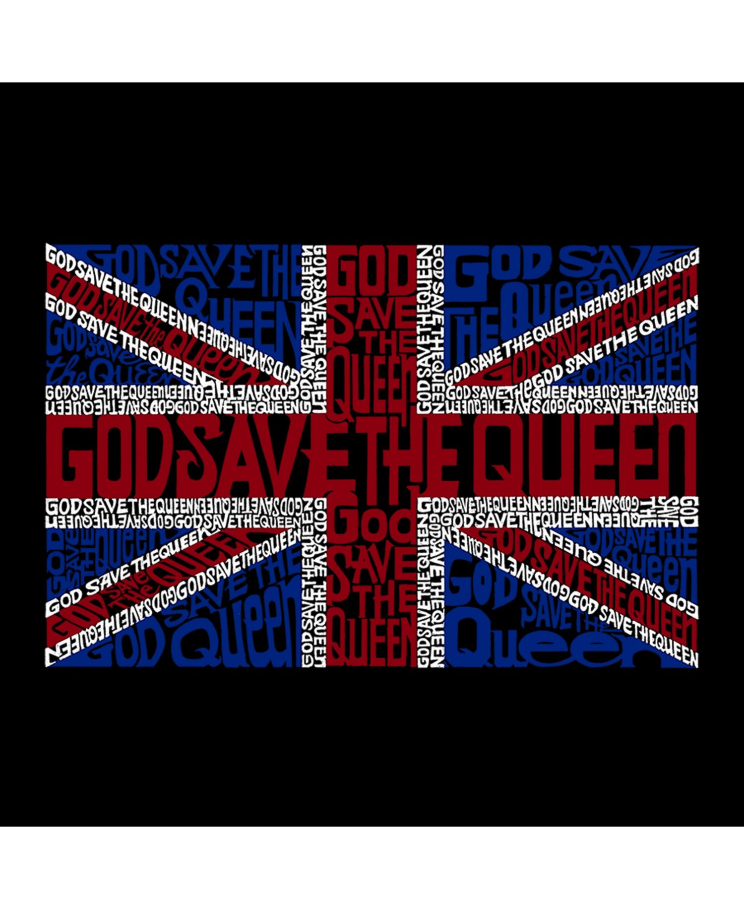 Men's God Save The Queen Word Art T-Shirt