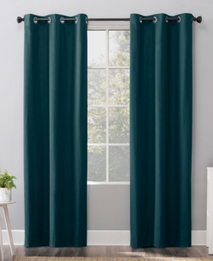 Sun Zero Cyrus Thermal Blackout Grommet Curtain Panel, 84" L X 40" W In Teal