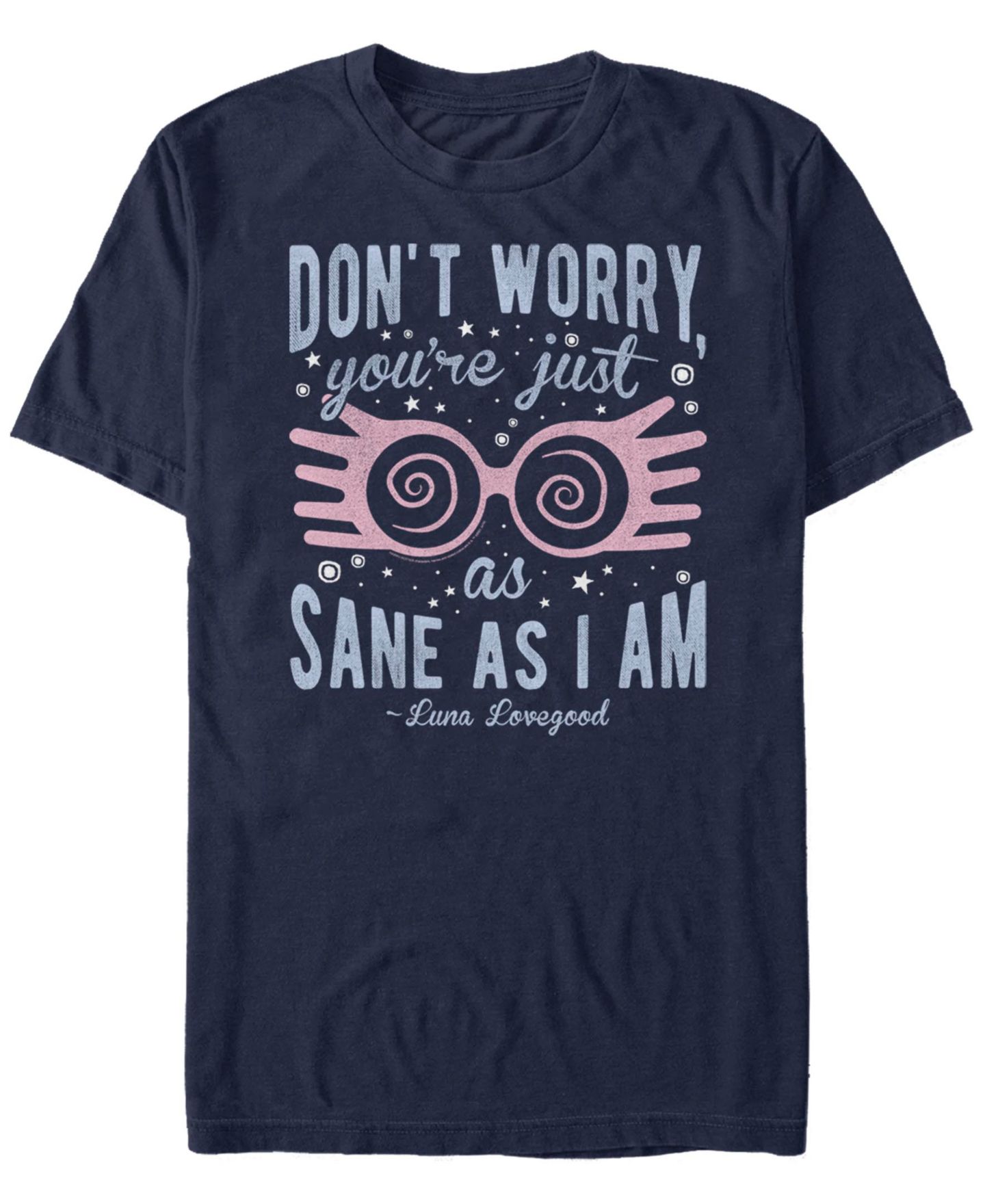 Мужская футболка Fifth Sun Deathly Hallows 2 Just As Sane As Luna Short Sleeve, цвет: Тёмно-синий — фото 1