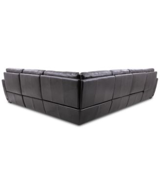 Gabrine 6-Pc. Leather Sectional with 3 Power Headrests and Chaise