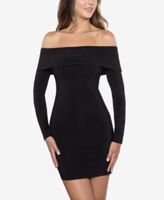 B Darlin Juniors' Off-The-Shoulder Bodycon Dress - Macy's