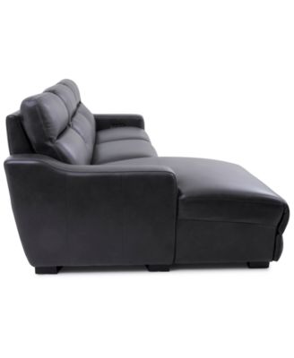 Gabrine 3-Pc. Leather Sectional with 2 Power Headrests & Chaise, Created for Macy's
