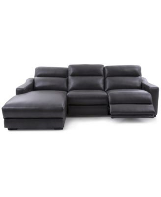 CLOSEOUT! Gabrine 3-Pc. Leather Sectional with 1 Power Headrest and Chaise