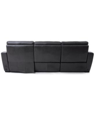 Gabrine 3-Pc. Leather Sectional with 2 Power Headrests & Chaise, Created for Macy's