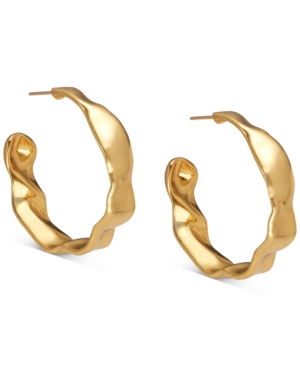 image of Kendra Scott Vintage Gold-Plated Medium Sculptural C-Hoop Earrings, 1.5