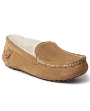 image of Dearfoams Women-s Fireside Mel Genuine Shearling Moccasin Slip-On