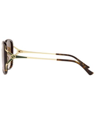 Gucci GG0649SK Butterfly Sunglasses – Havana Frame with Gold Metal Temples Gucci GG0649SK 004 Women main image 2