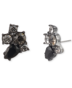 image of Givenchy Crystal Stone Cluster Button Earrings