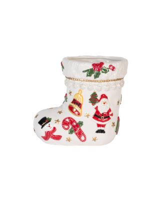 Fitz and Floyd - FIRST LADIES WHITE STOCKING VASE 8IN