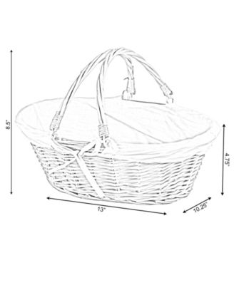 Oval Willow Basket with Double Drop Down Handles
