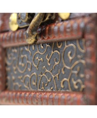 Rustic Studded Index/Recipe Card Box with Antiqued Latch, 4 X 6 Cards