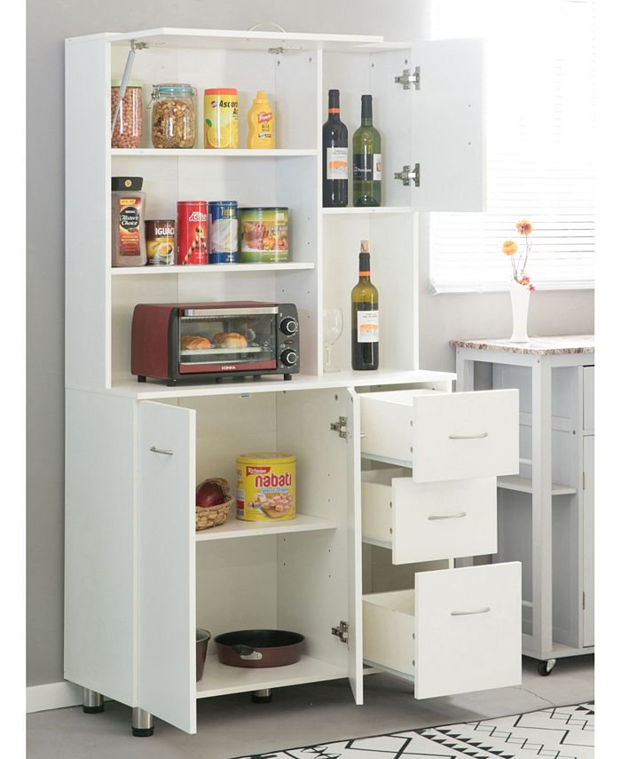 Basicwise Vintiquewise Kitchen Pantry Storage with Doors and