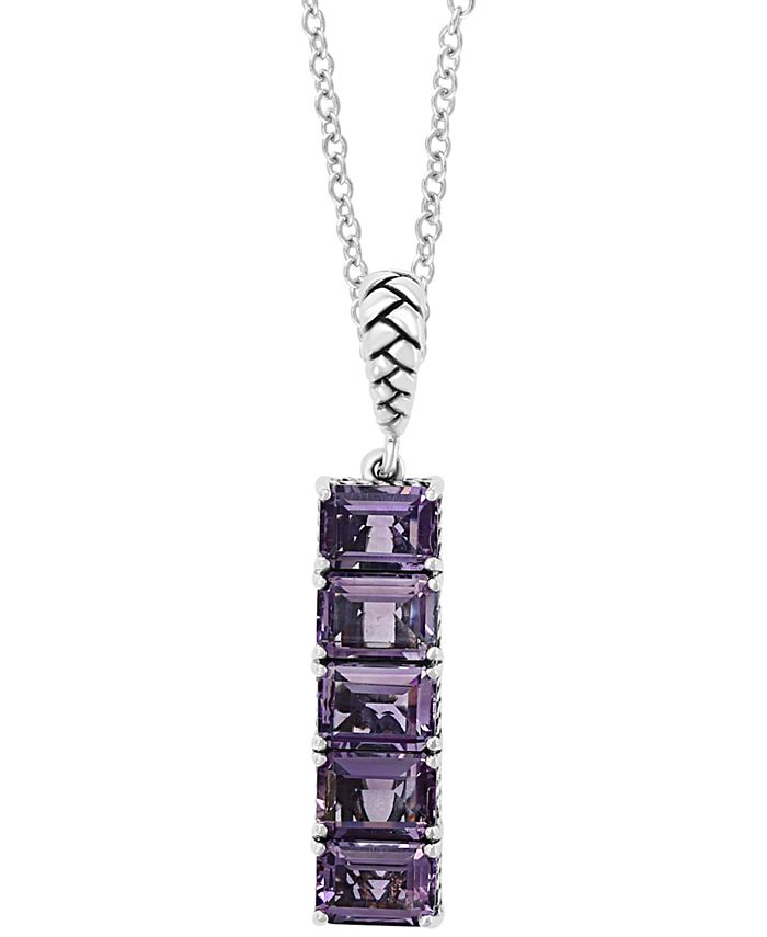EFFY Collection - Amethyst Vertical Bar 18" Pendant Necklace (5-3/4 ct. t.w.) in Sterling Silver