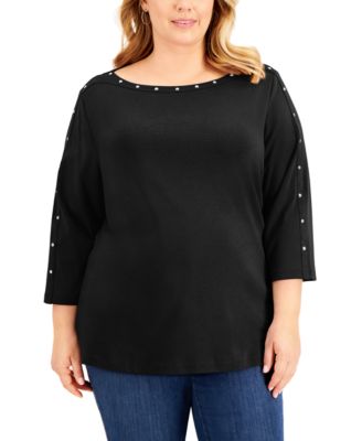 macys plus size formal tops