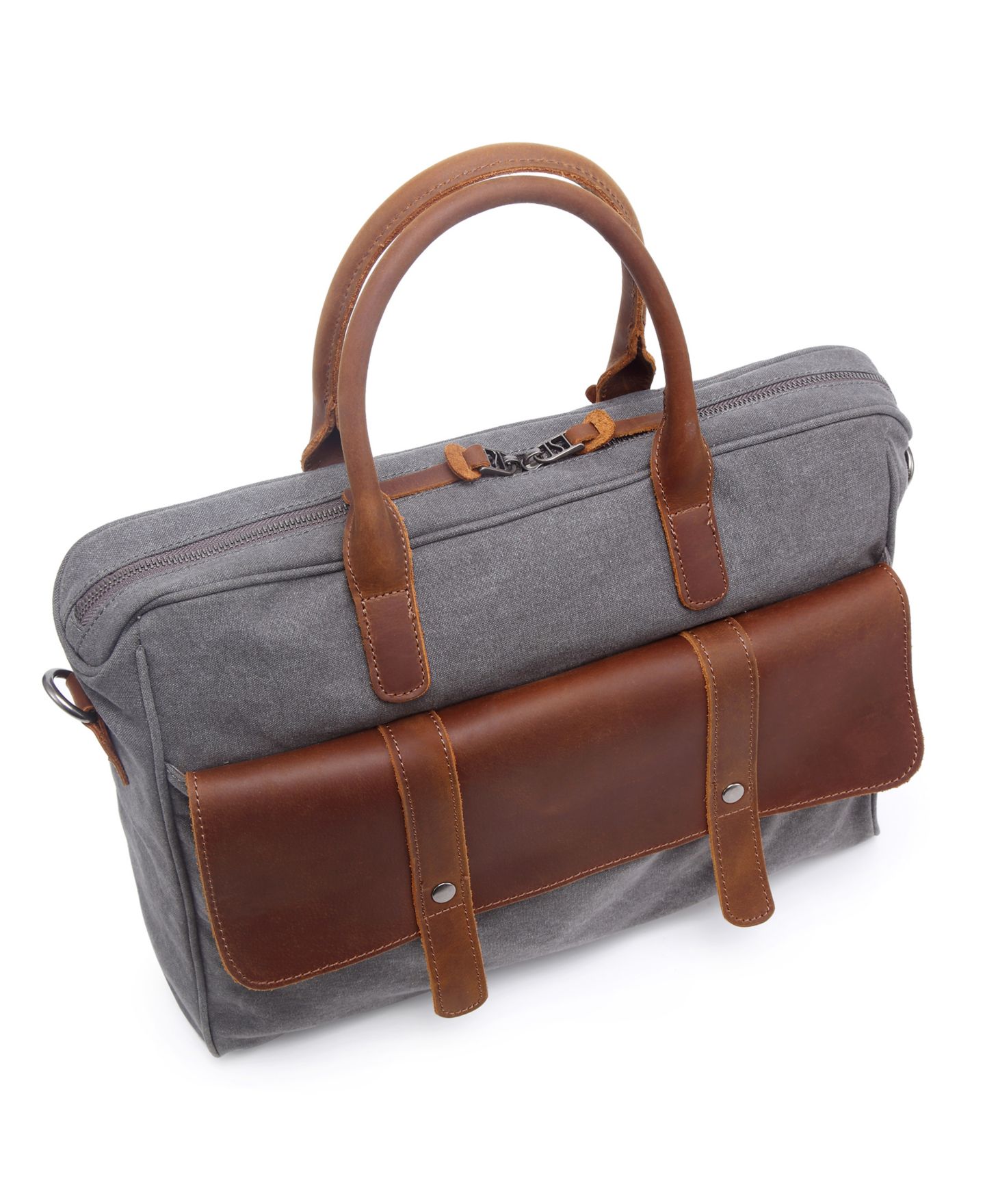 Женские портфели TSD BRAND Canvas Valley Hill Computer Brief Bag, цвет: Серый — фото 10