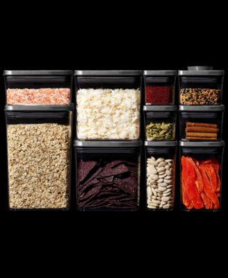 Steel Pop 12-Pc. Food Storage Container Set with Scoop & Labels