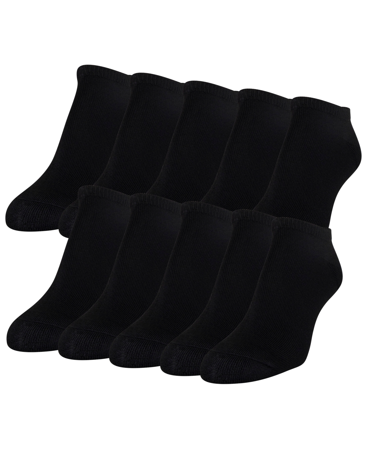 Women's 10-Pack Casual Cushion Heel And Toe No-Show Socks - White