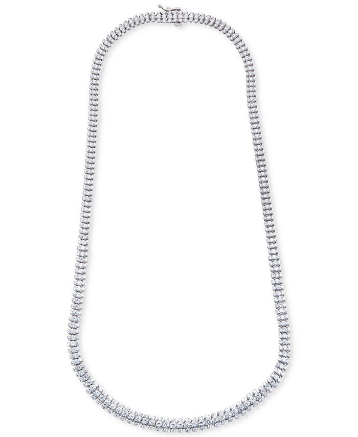 Macy's Diamond Triple Row 17" Tennis Necklace (10 ct. t.w). in 14k White Gold Macy's