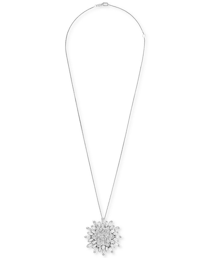 Wrapped in Love - Diamond Starburst 20" Pendant Necklace (1-1/2 ct. t.w.) in 14k White Gold