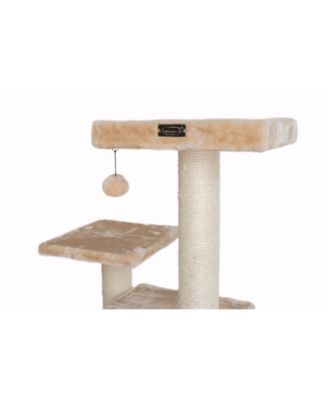 Classic Real Wood Cat Tree A3207, 32-Inch Beige - Perfect for Your Feline Friend affordable cattower