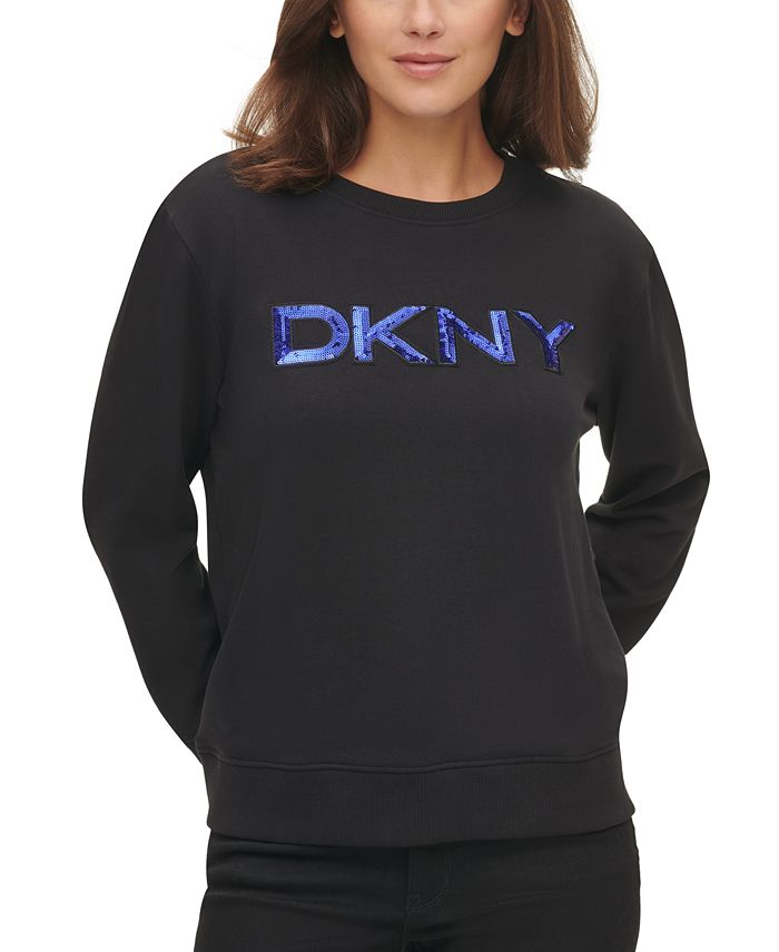 DKNY Patch Sequin Logo Sweatshirt Macy s