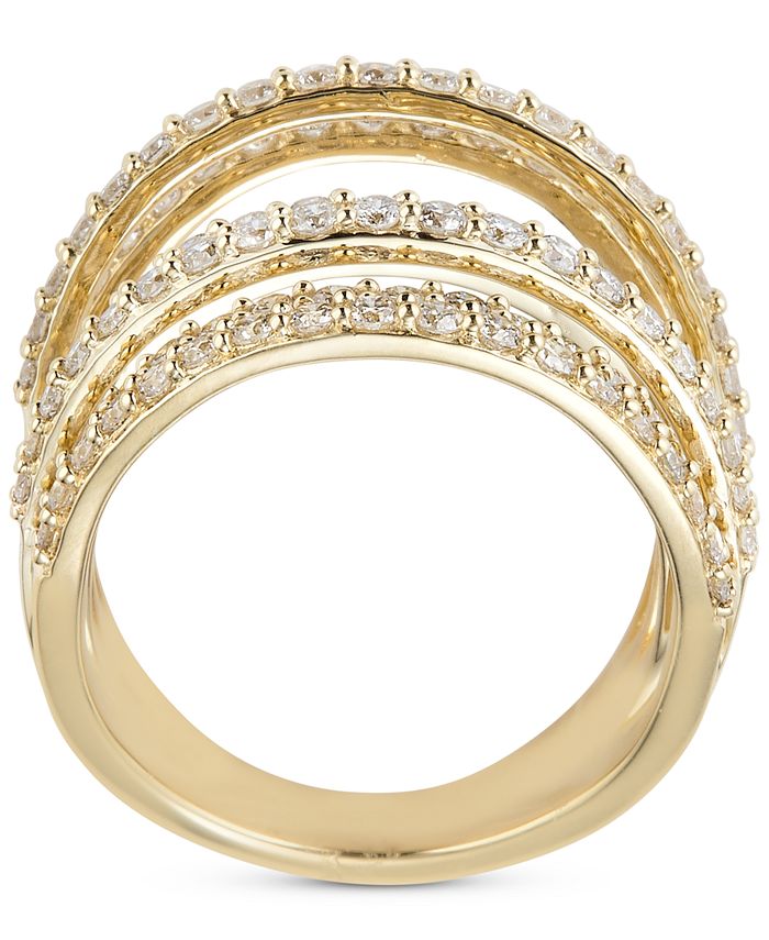 Macy's Diamond MultiLevel Statement Ring (2 ct. t.w.) in 14k Gold Macy's