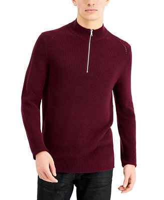 INC International Concepts Men's Howie Quarter-Zip Sweater, Created for ...
