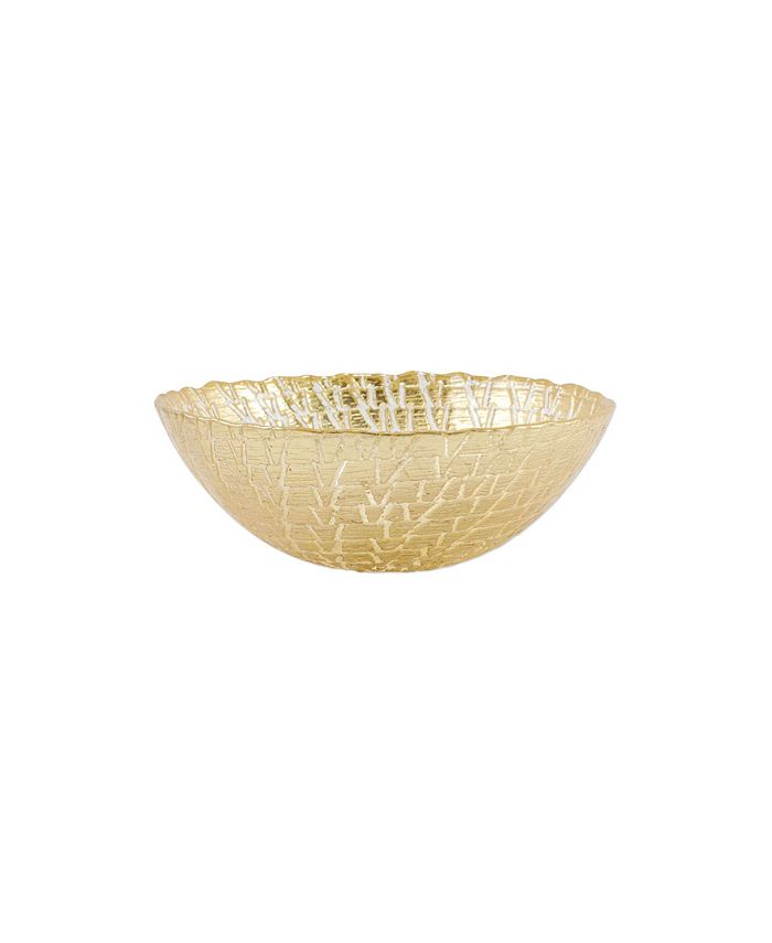 VIETRI - Vietri Rufolo Glass Gold Crocodile Small Bowl