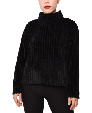 image of Planet Gold Juniors- Faux-Fur Mock-Neck Top