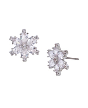 image of Betsey Johnson Cubic Zirconia Snowflake Stud Earrings