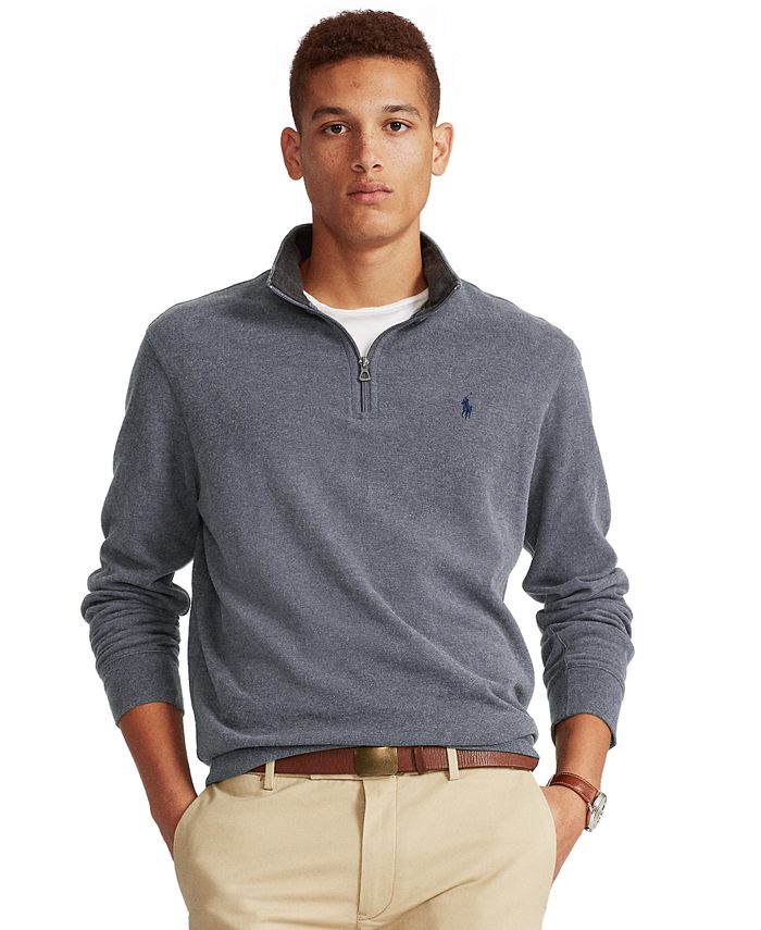 Polo Ralph Lauren Men's Luxury Jersey Quarter-Zip Pullover & Reviews -  Sweaters - Men - Macy's