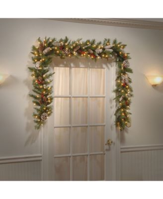 9' x 10" Frosted Berry Garland with 100 Clear Lights