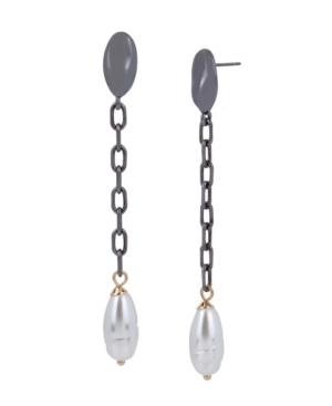 image of Robert Lee Morris Soho Pearl Linear Chain Earrings