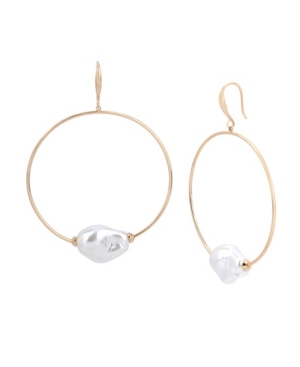 image of Robert Lee Morris Soho Pearl Gypsy Hoop Earrings