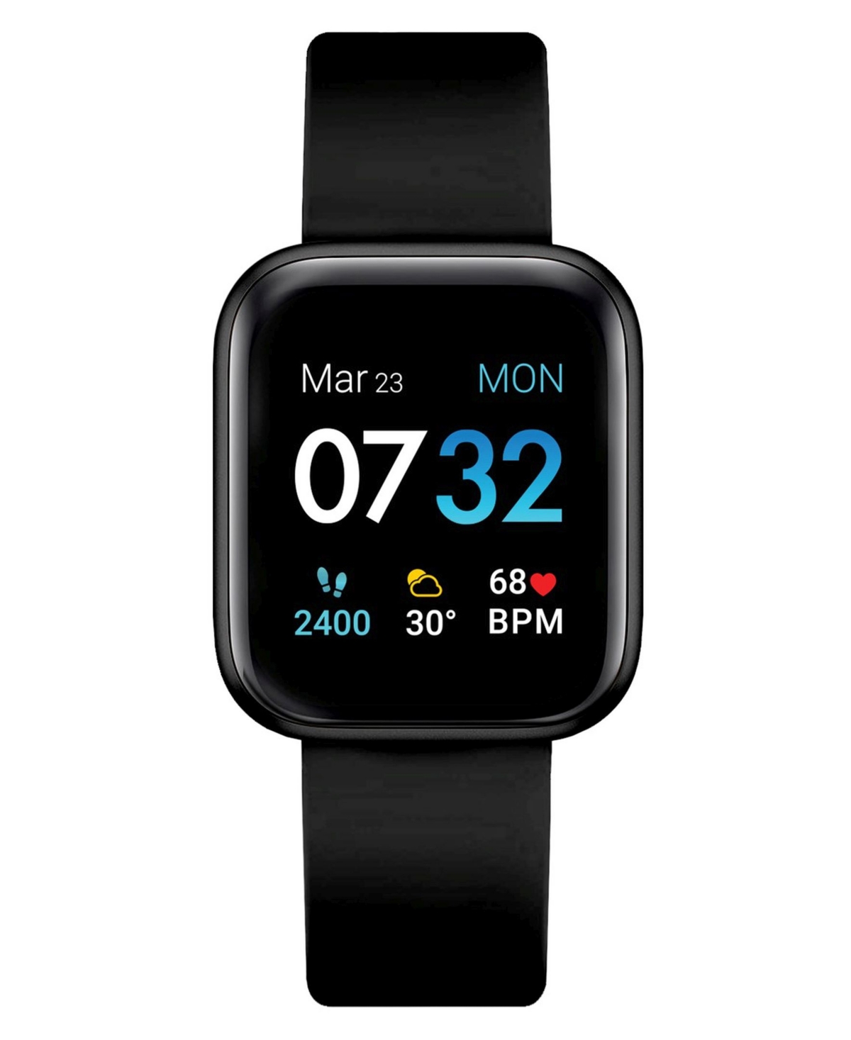 Air 3 Unisex Heart Rate Black Strap Smart Watch 40mm - Black